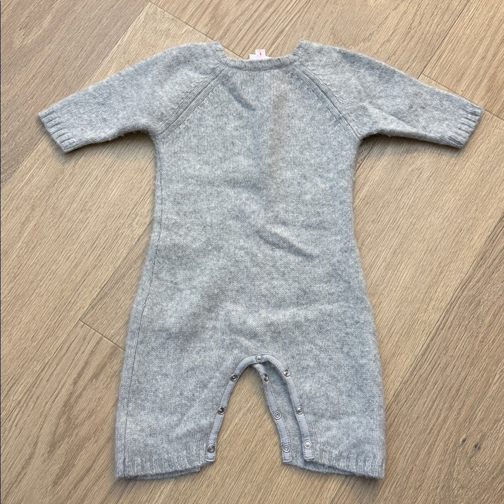 Bonpoint Kids 100% Cashmere One-Piece Playsuit - Heather Gray, Size 1