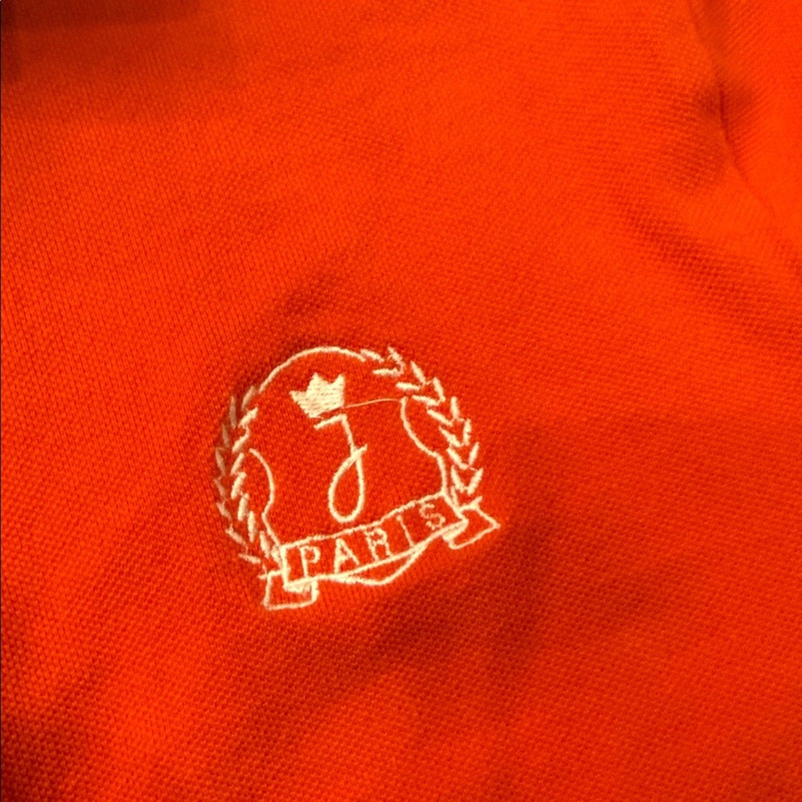 Jacadi Vibrant Red Polo with Blue Collar Size 12