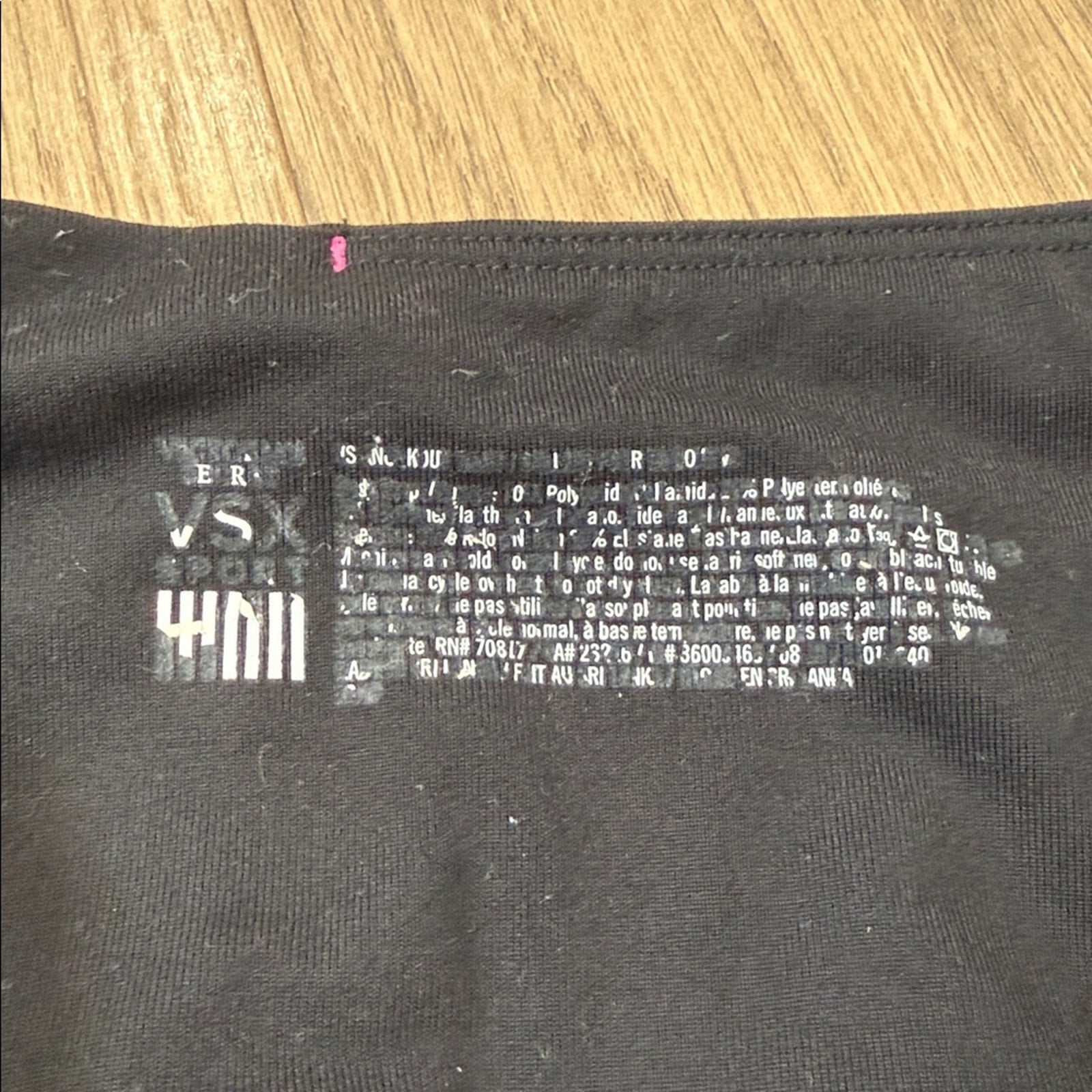 VSX Pink Gray and Black Athletic Zipper Hem Detail Leggings Size XS