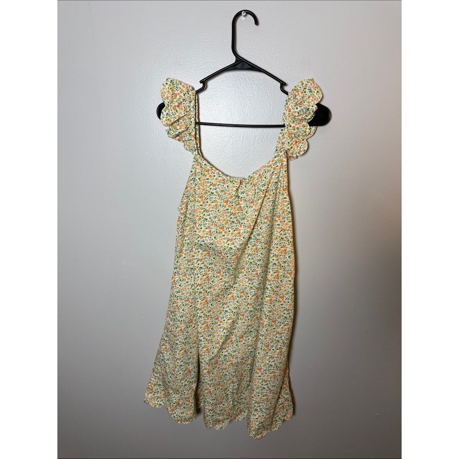 Piyama Yellow Floral Ruffled Strap Sundress Size Medium