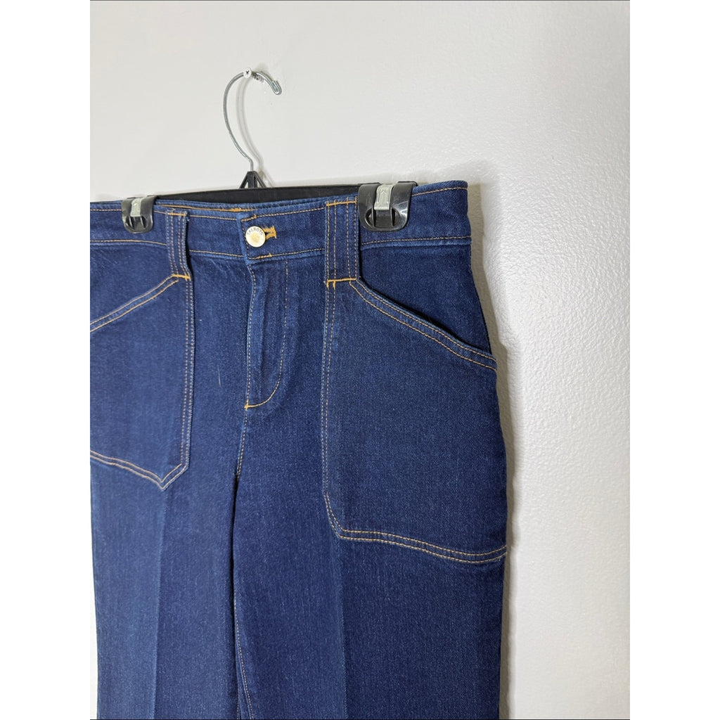 Talbots Straight Ankle Cuff Jean Dark Indigo Wide-Leg Size 8