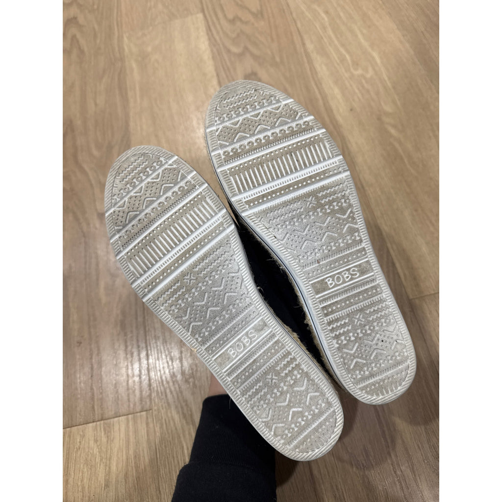 Sketchers BOBS Breeze Women's Slip On Espadrille Canvas Memory Foam Jute Detail Espadrilles Size 9.5