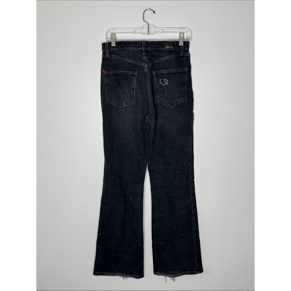 BDG Black High-Rise Flare Jeans with Distressed Details Size 28