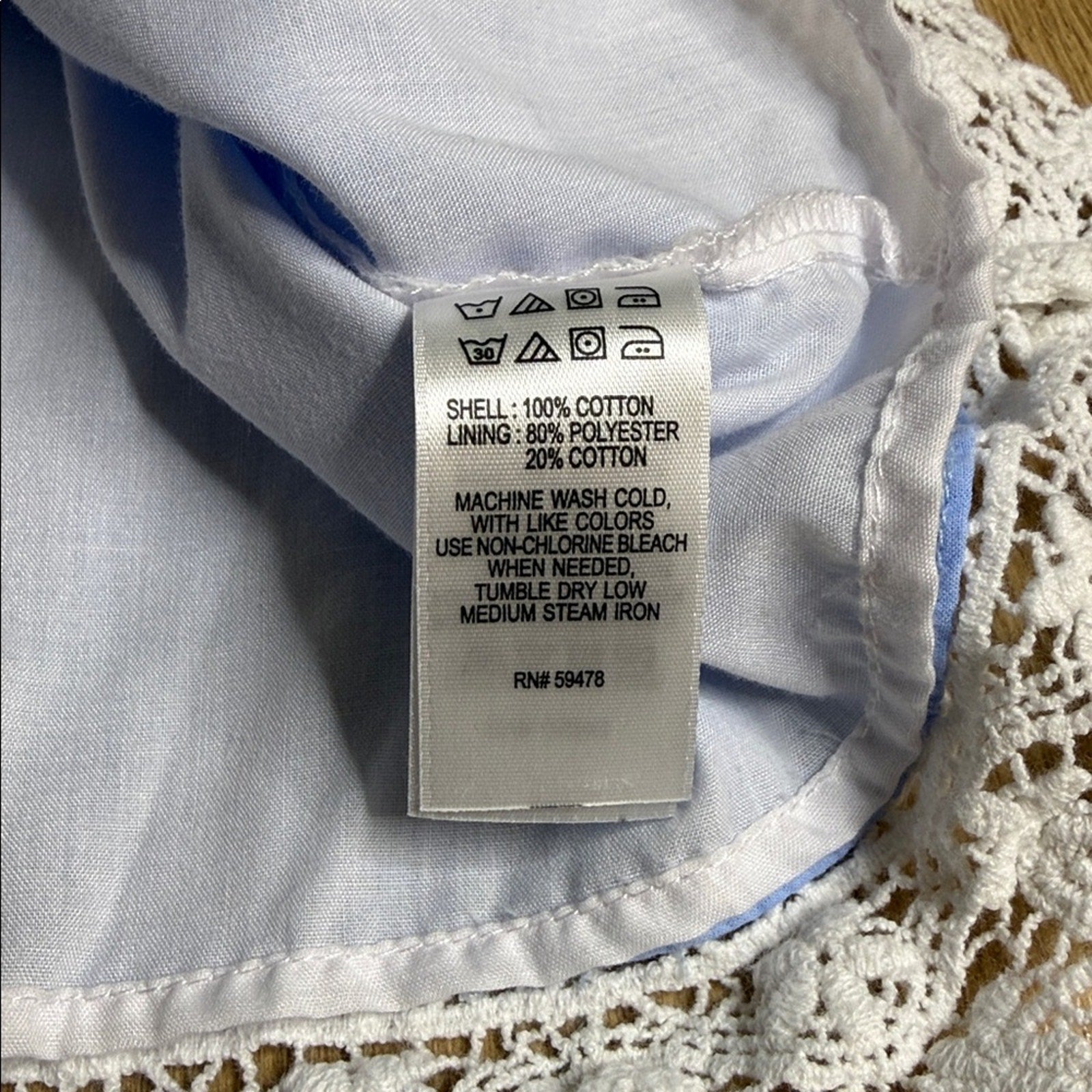 Maggie & Zoe Light Blue Dress with White Lace Size 6-9 Months