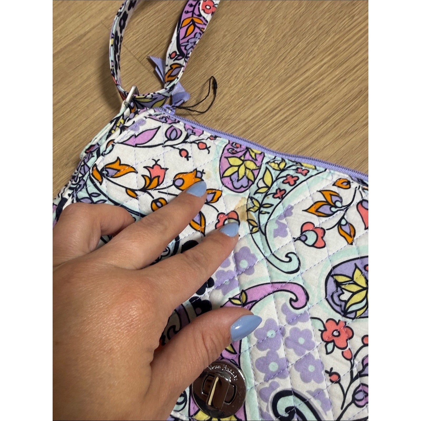 Vera Bradley Lavender Paisley Quilted Adjustable Shoulder Bag