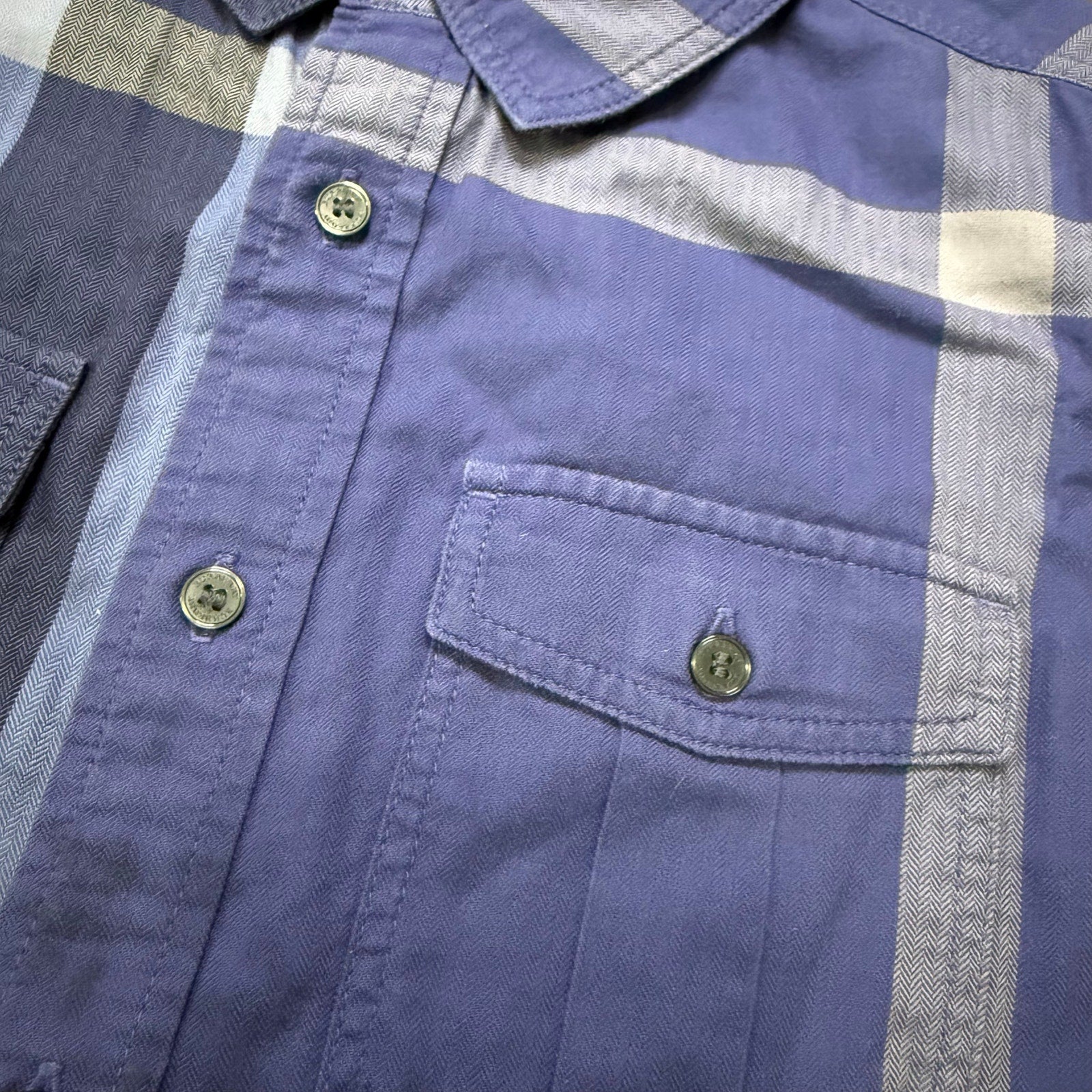 Burberry Kids Blue Black Plaid Long Sleeve Button-Down Shirt Size 10 Years