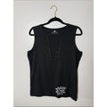 Vance Biker Wear Black Lace-Up Sleeveless Tank Top Laconia 2021 Large