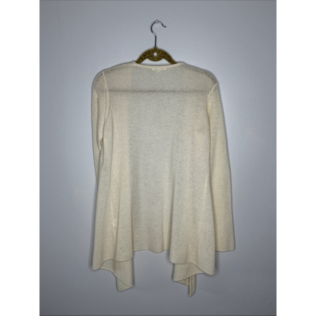 Minnie Rose Cream Open-Front Knit Cashmere Cardigan Size Medium