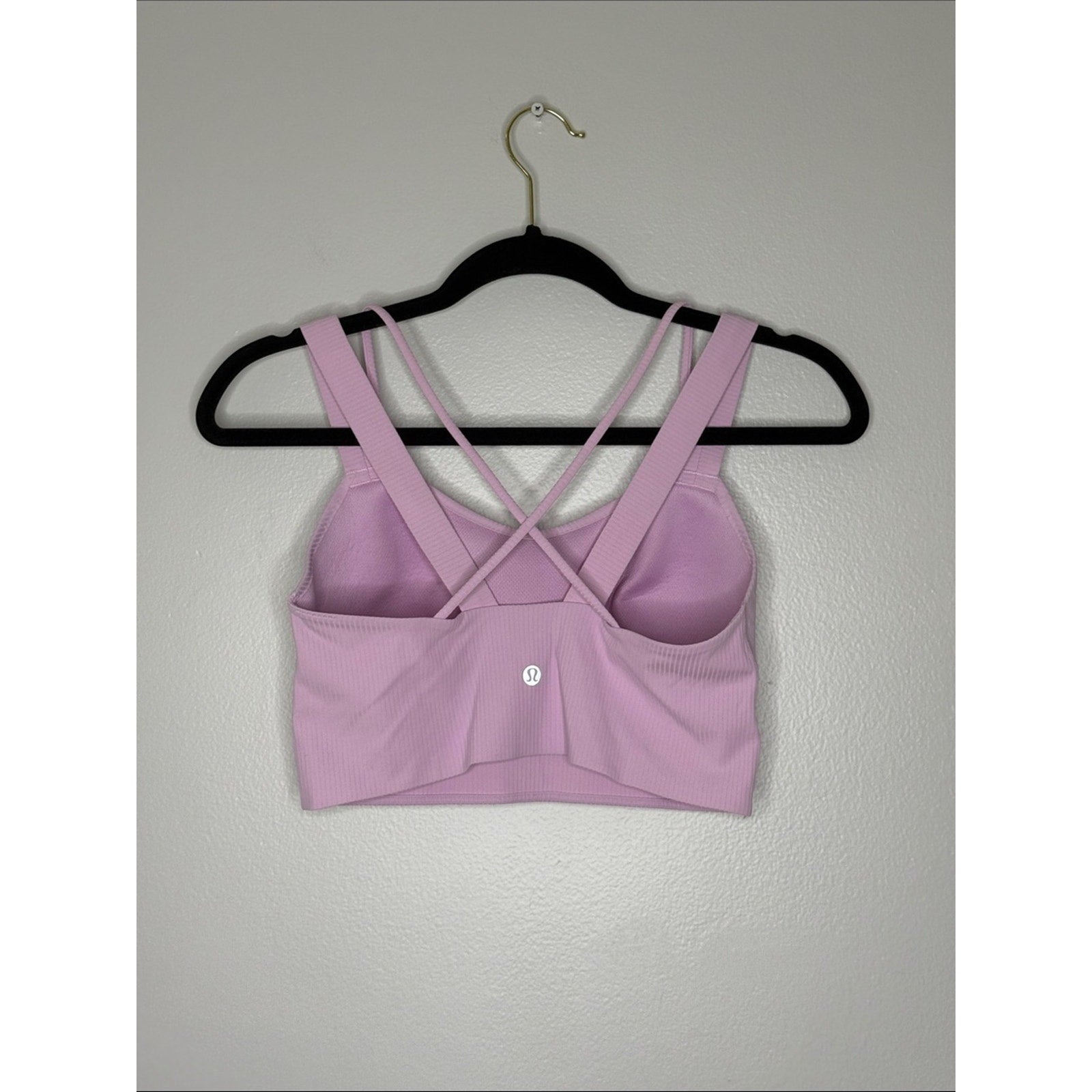 Lululemon Light Pink Ribbed Strappy Bra Size Medium