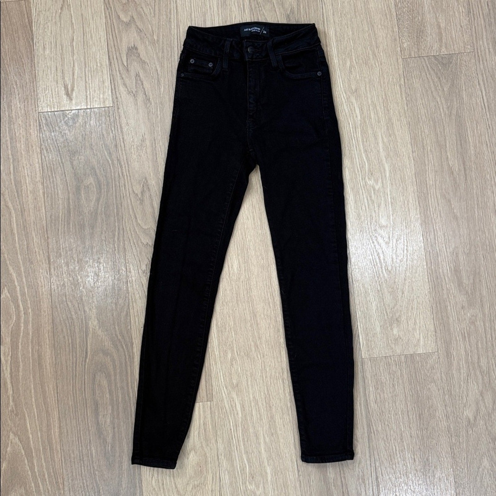 Just Black Denim Women's Skinny Jeans - Deep Black Size 24