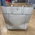 Michael Kors Sinclair Large Perforated Leather Tote Bag in White