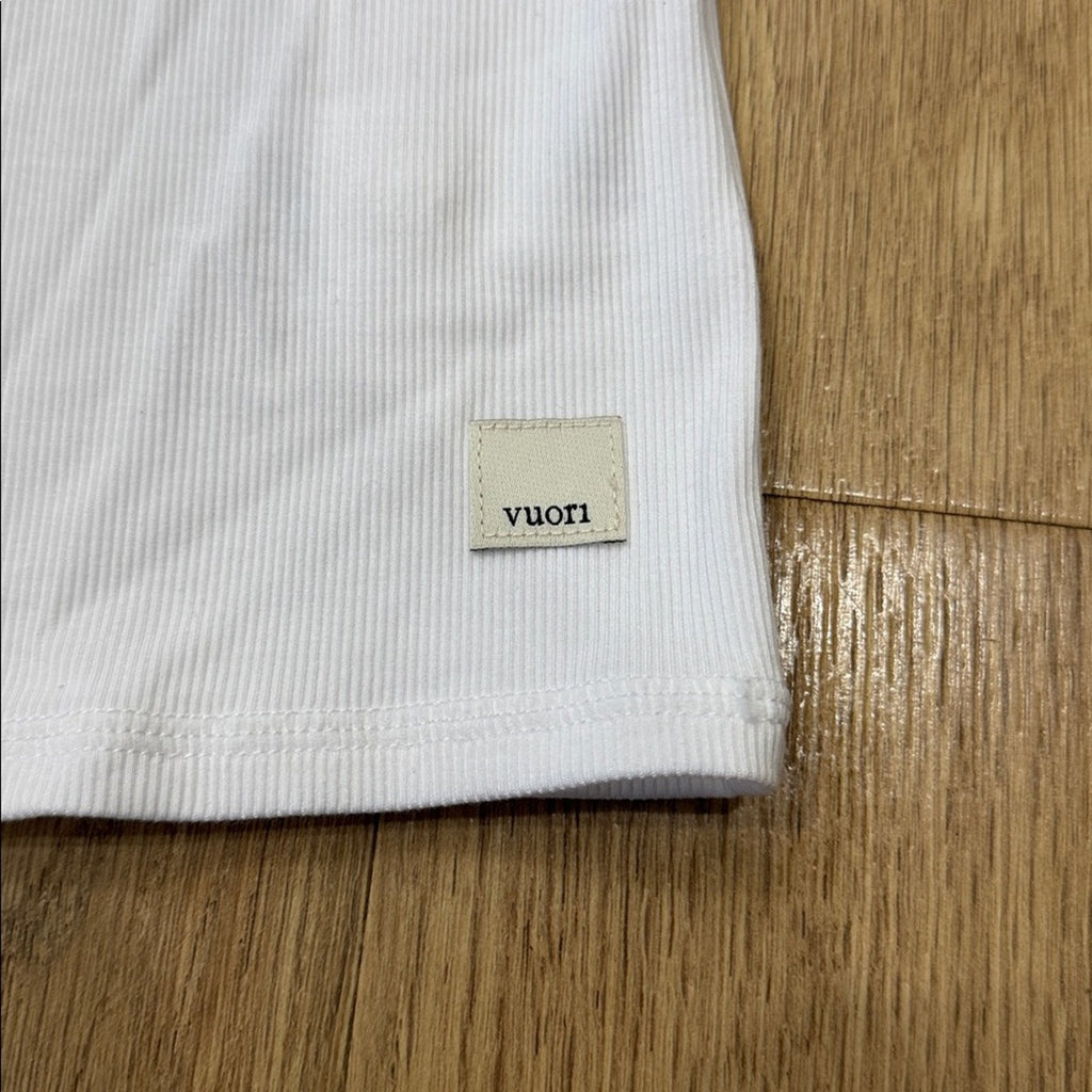 Vuori Women's Pose Fitted Polo Ribbed White Material Size Medium