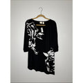 Chico's Black Tunic with White Floral Print Size 1 or Medium