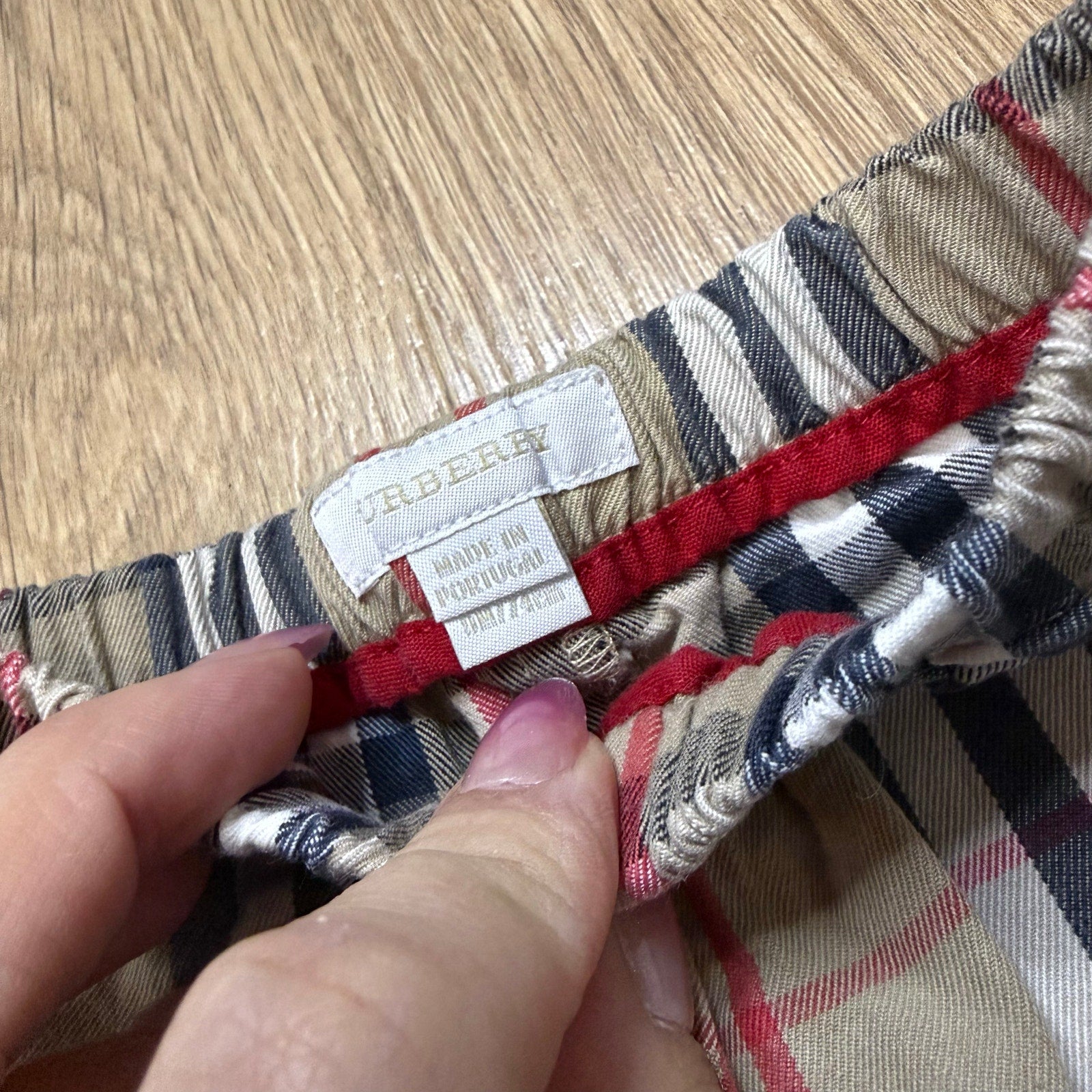 Burberry Baby Pants Nova Check Plaid Tan Beige Size 9 Months