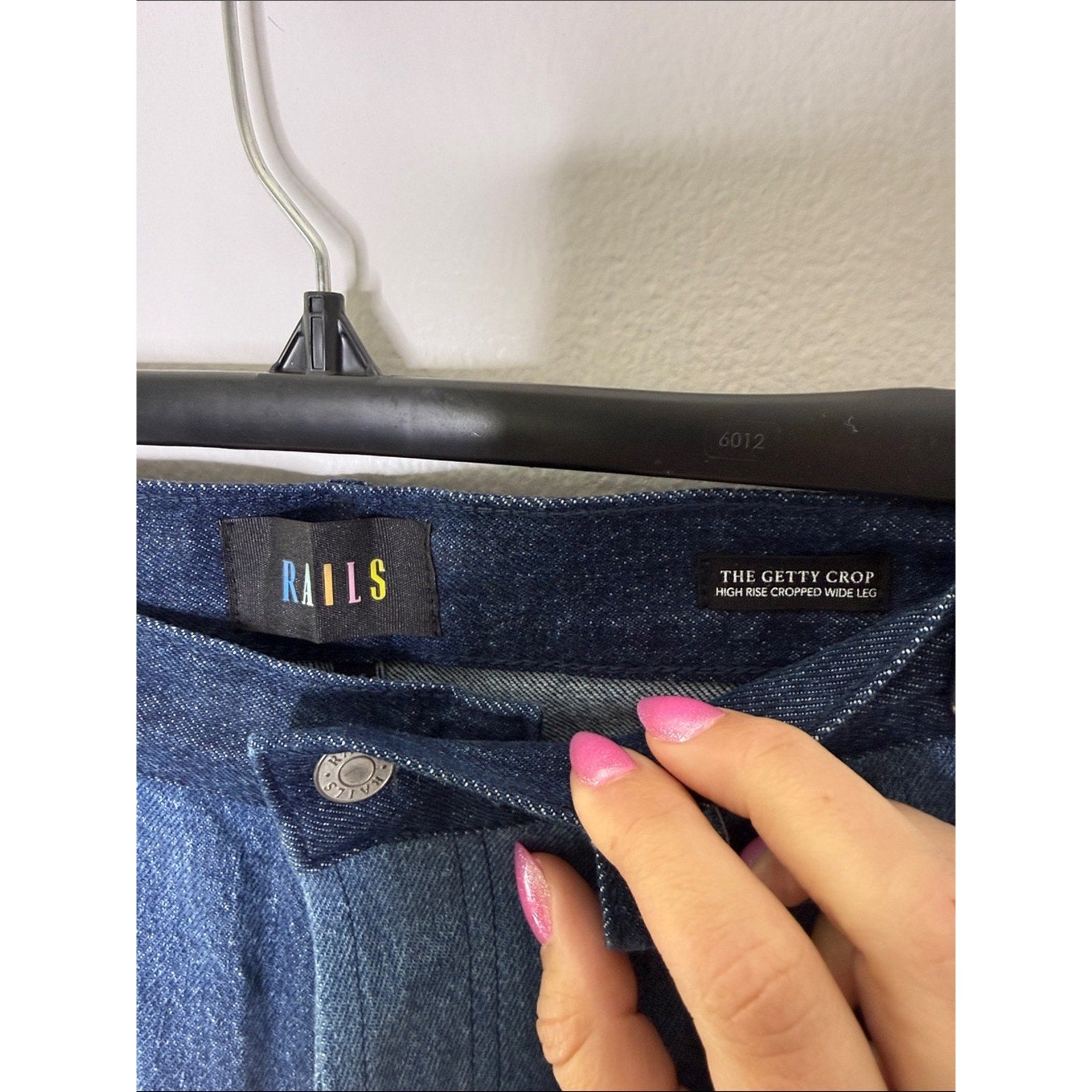Rails The Getty Crop High Rise Patchwork Denim Jeans in Mixed Blue Sz 30 New!