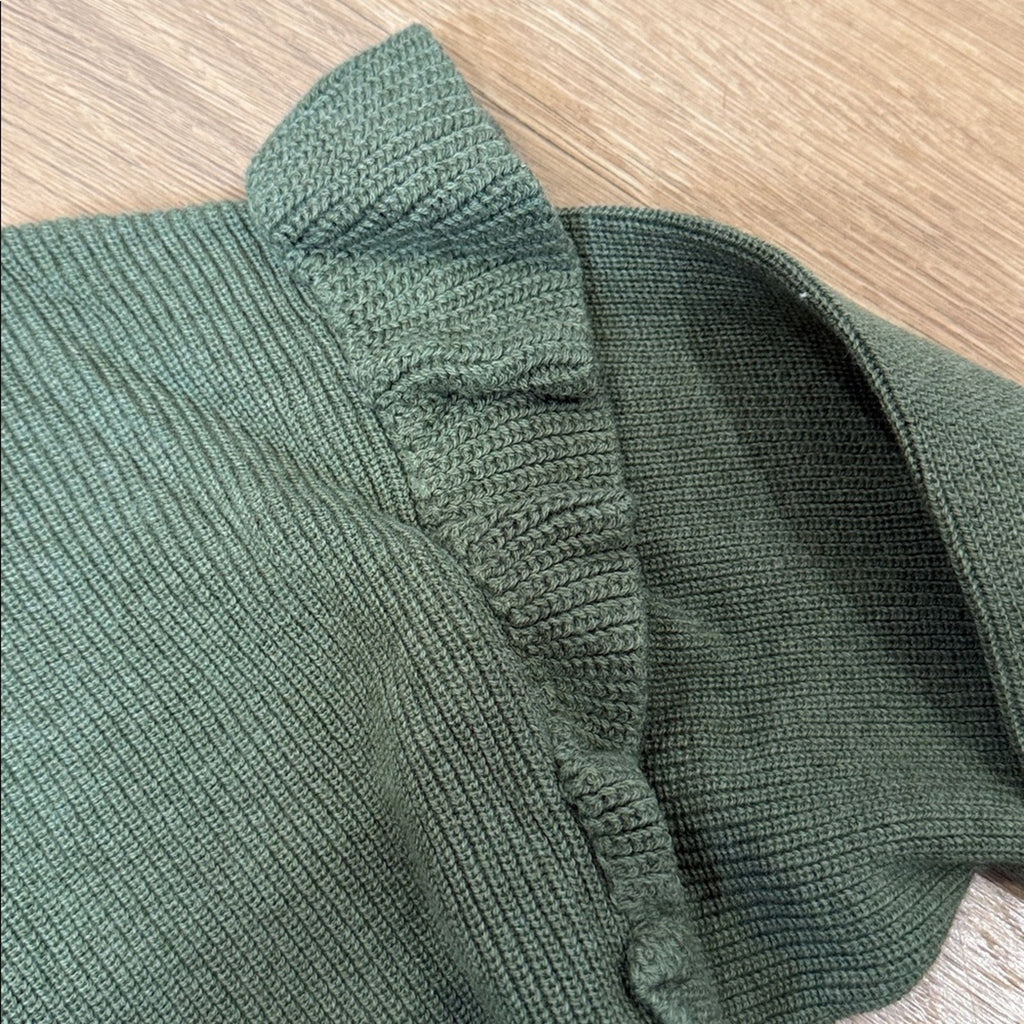 J. Crew Green Long Sleeve Sweater with Ruffle Detail Size XL