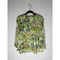 Pilcro Floral Button-Down Blouse - Green Multi Size Small