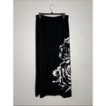 Chico's Black Floral Print Maxi Skirt - Classic Women's Skirt Size 1 / Medium