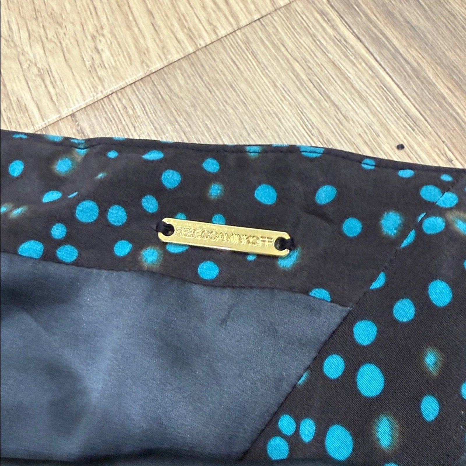 Rebecca Minkoff Sunny Dress - Black & Teal Polka Dot - Size 2