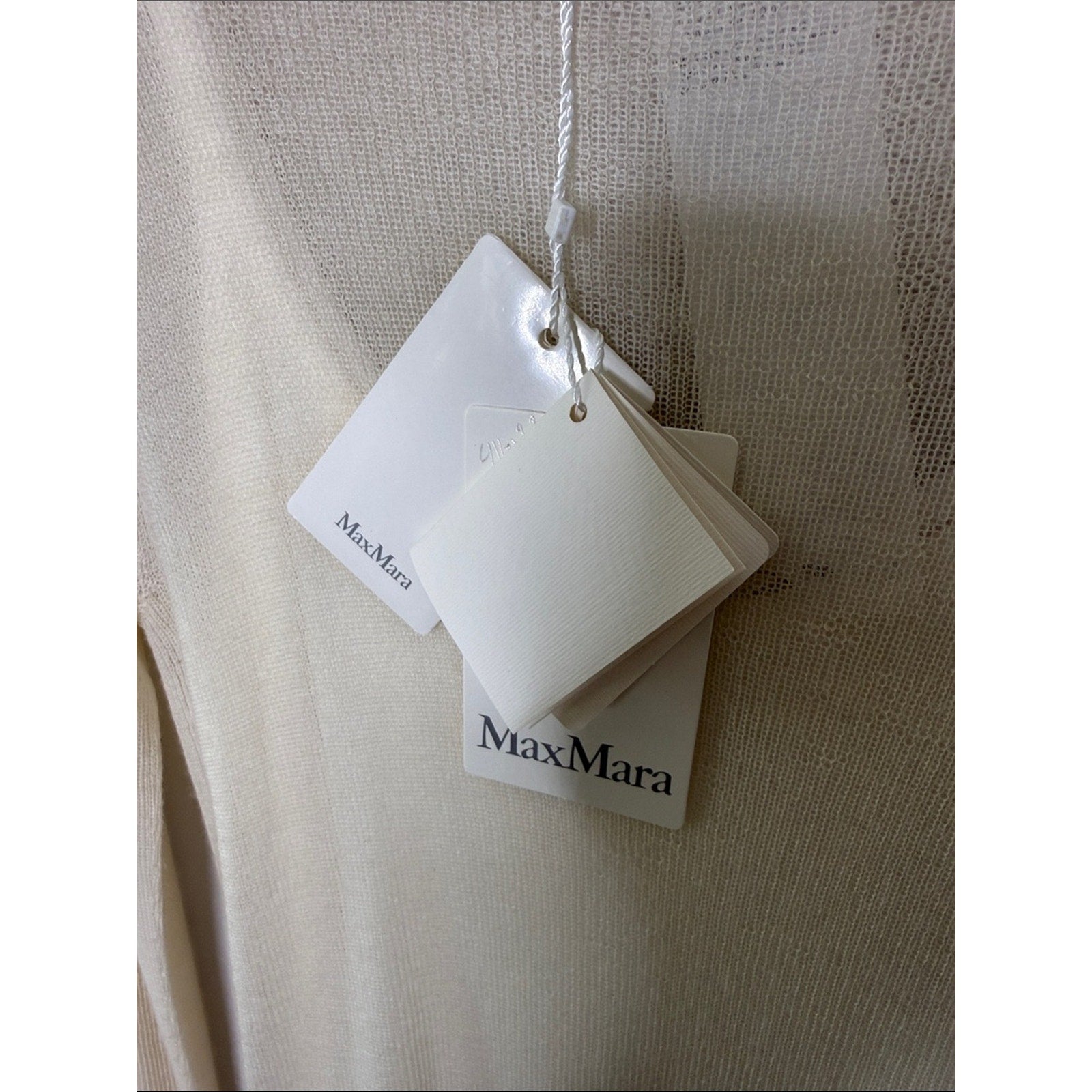 MaxMara Soft Cream Sheer Long Sleeve Top Size XL NEW!