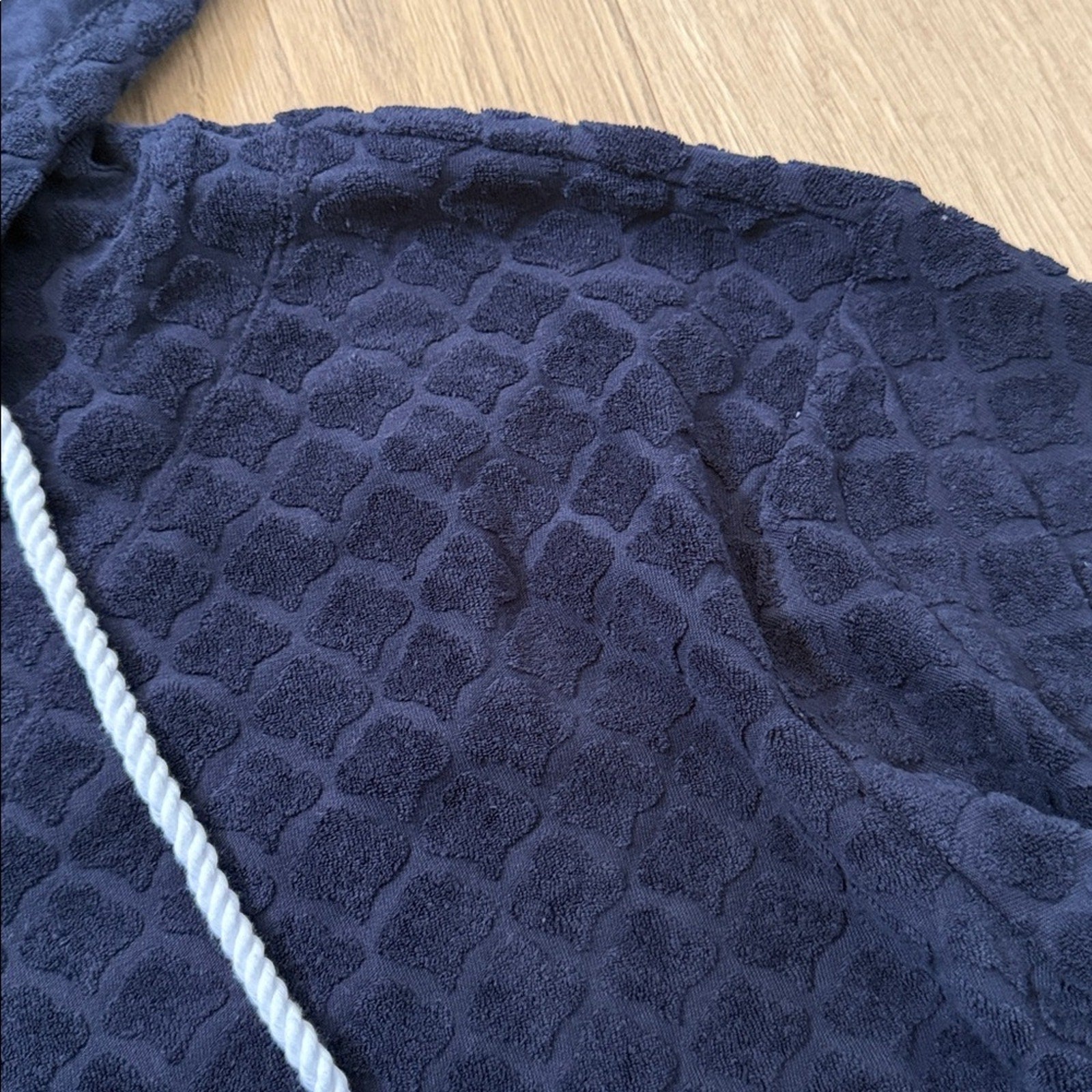 NEW Talbots Navy Terricloth Textured Hooded Top Size 1X Petite