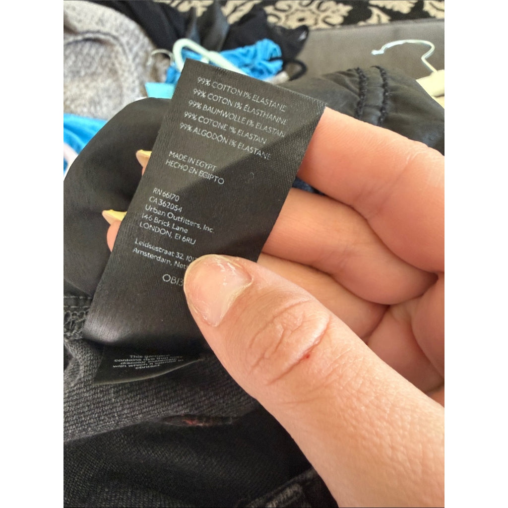 BDG Black High-Rise Flare Jeans with Distressed Details Size 28