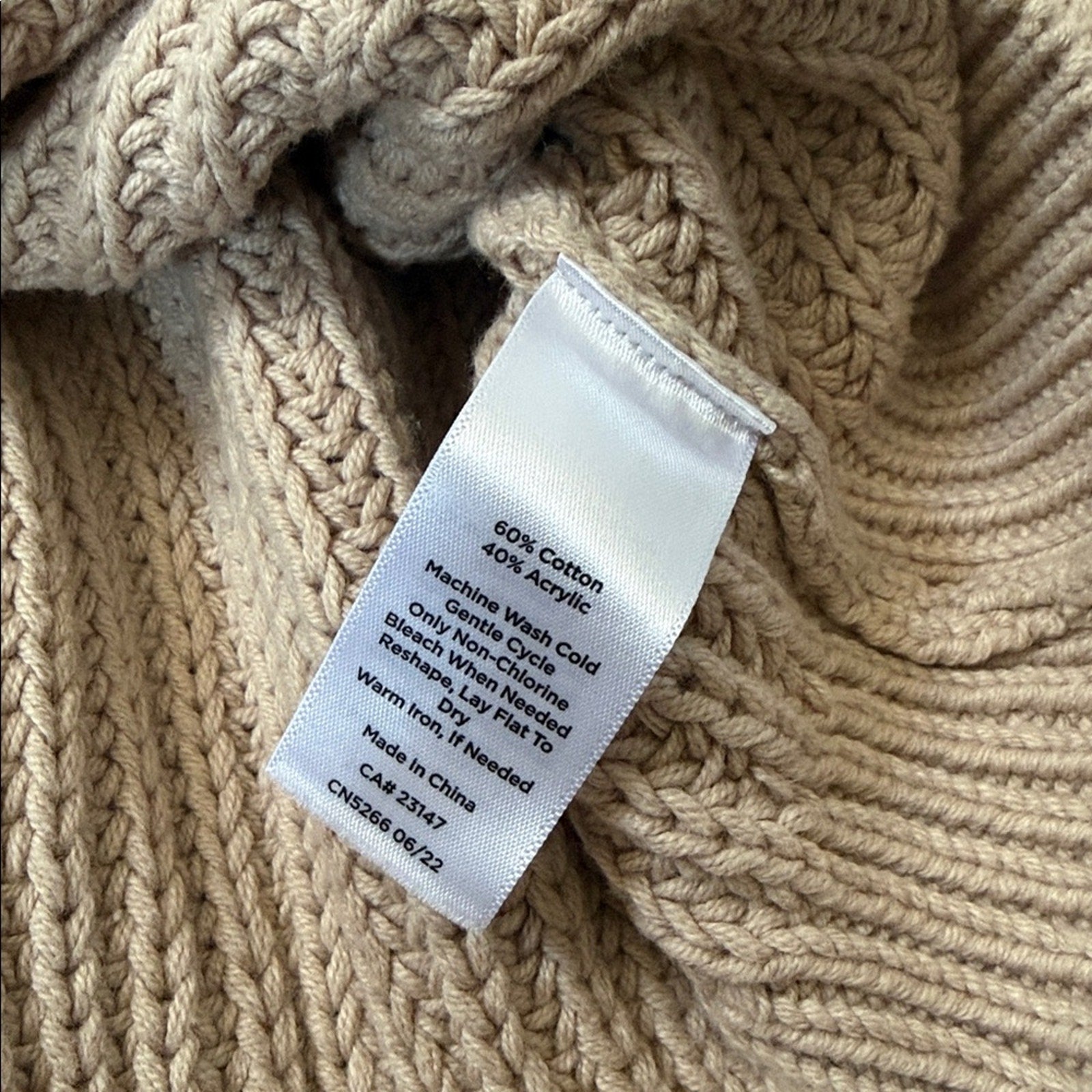 Haven Well Within Women's Cable Knit Turtleneck Sweater - Tan Size XL