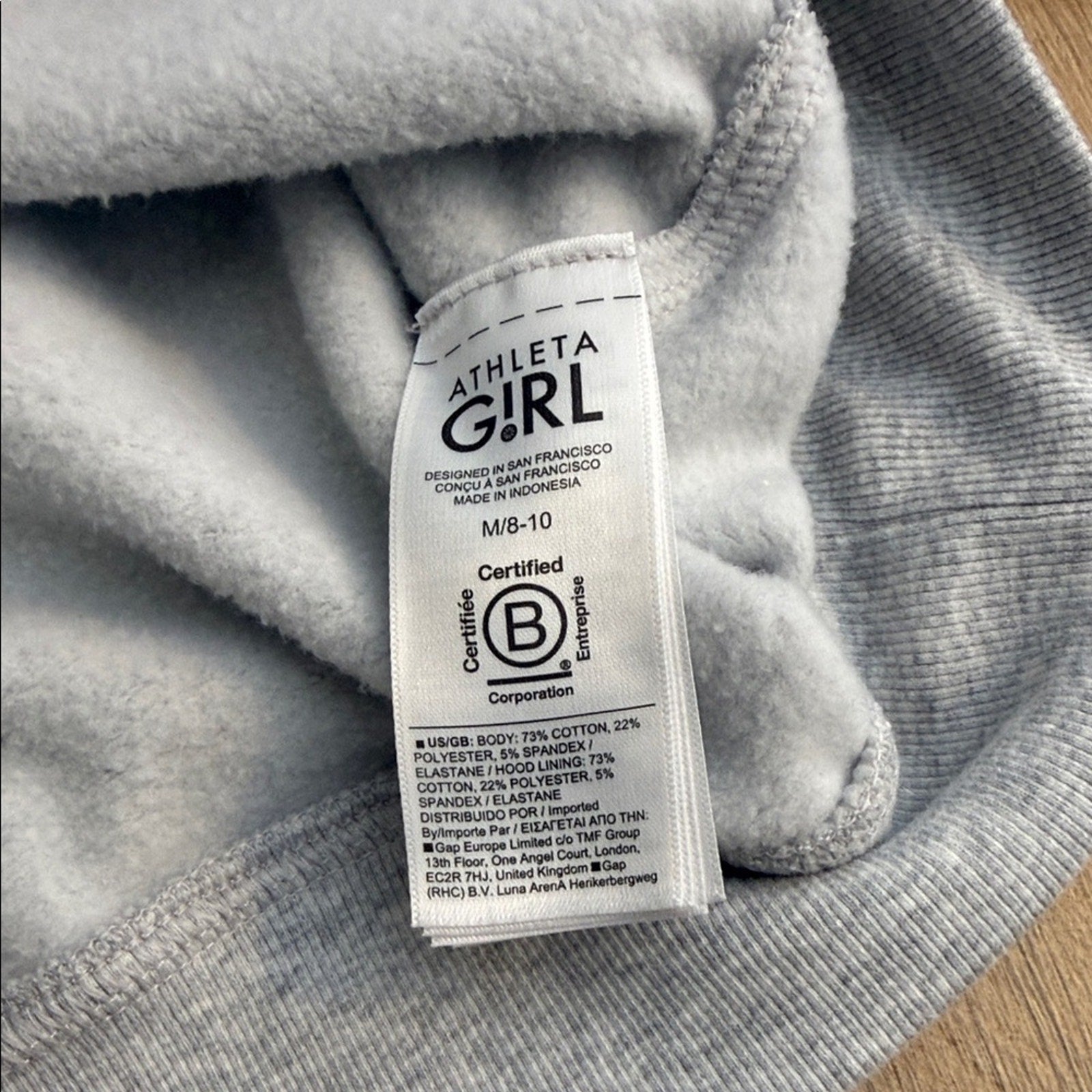 Athleta Girl Light Gray Cropped Length Athletic Hoodie Size Medium