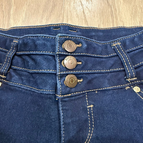 Blue Spice Women’s High-Rise Dark Wash Denim Shorts – 3-Button Fly Size 5