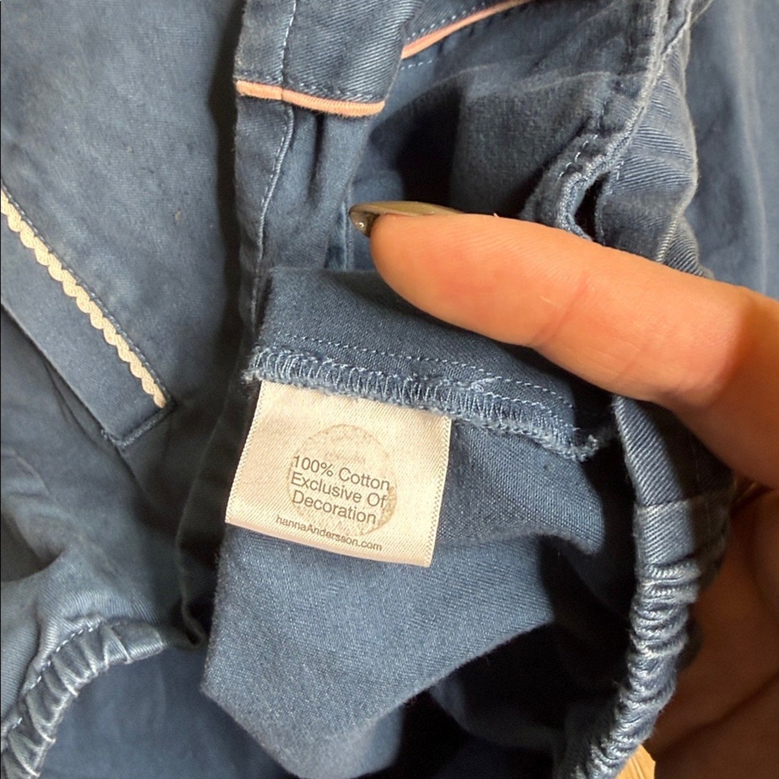Hanna Andersson Kids Blue Hooded Embroidered Utility Jacket Size 110 or 5/6
