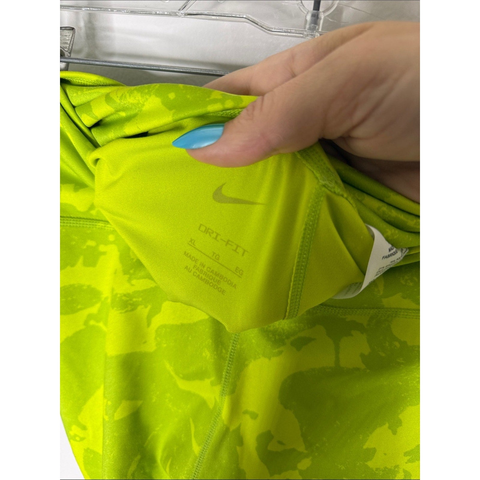 Nike Lime Green Patterned Workout Bike Shorts Size XL