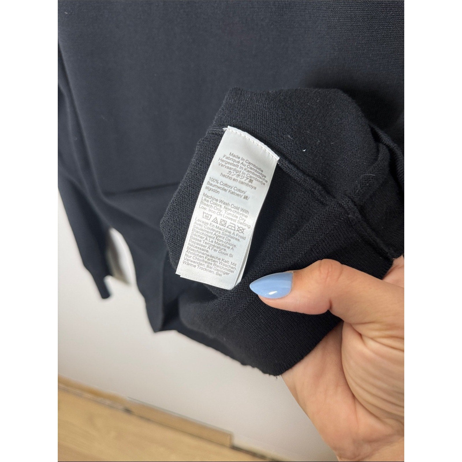 J. Crew Black Cotton Knit Crewneck Pullover Size Small
