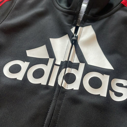 ADIDAS Black Red White Zip Front Polyester Jacket Size 3T NWT