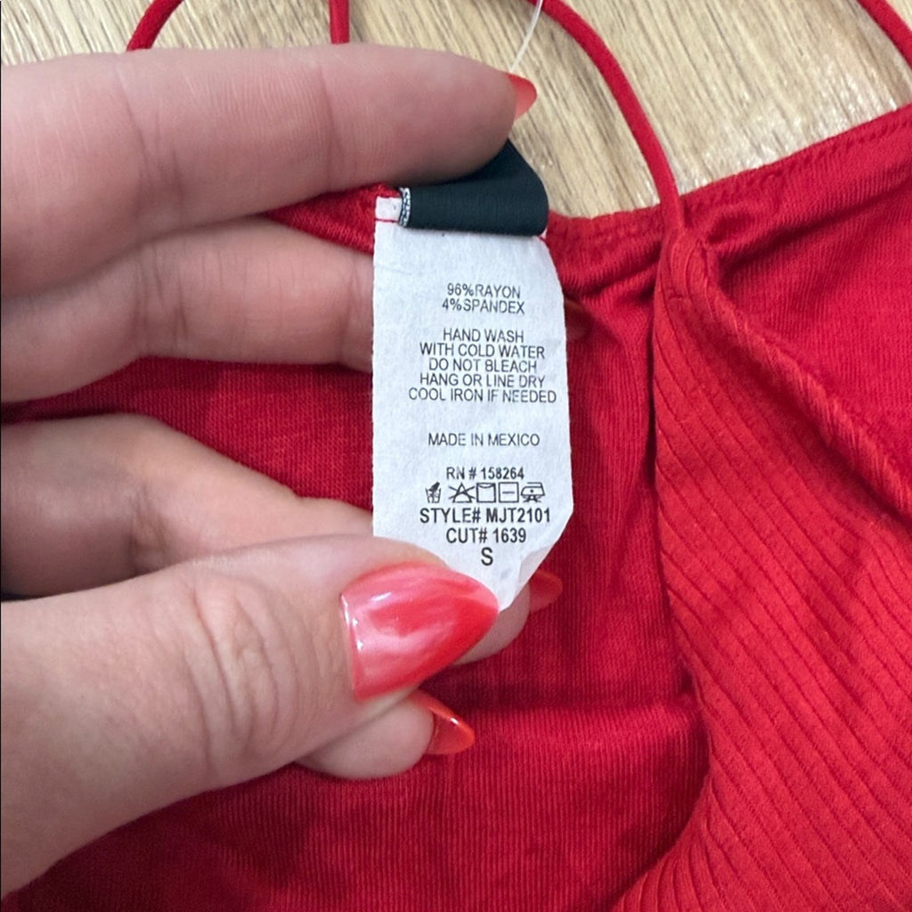 Windsor Vibrant Red Ribbed Mini Dress Size Small New!
