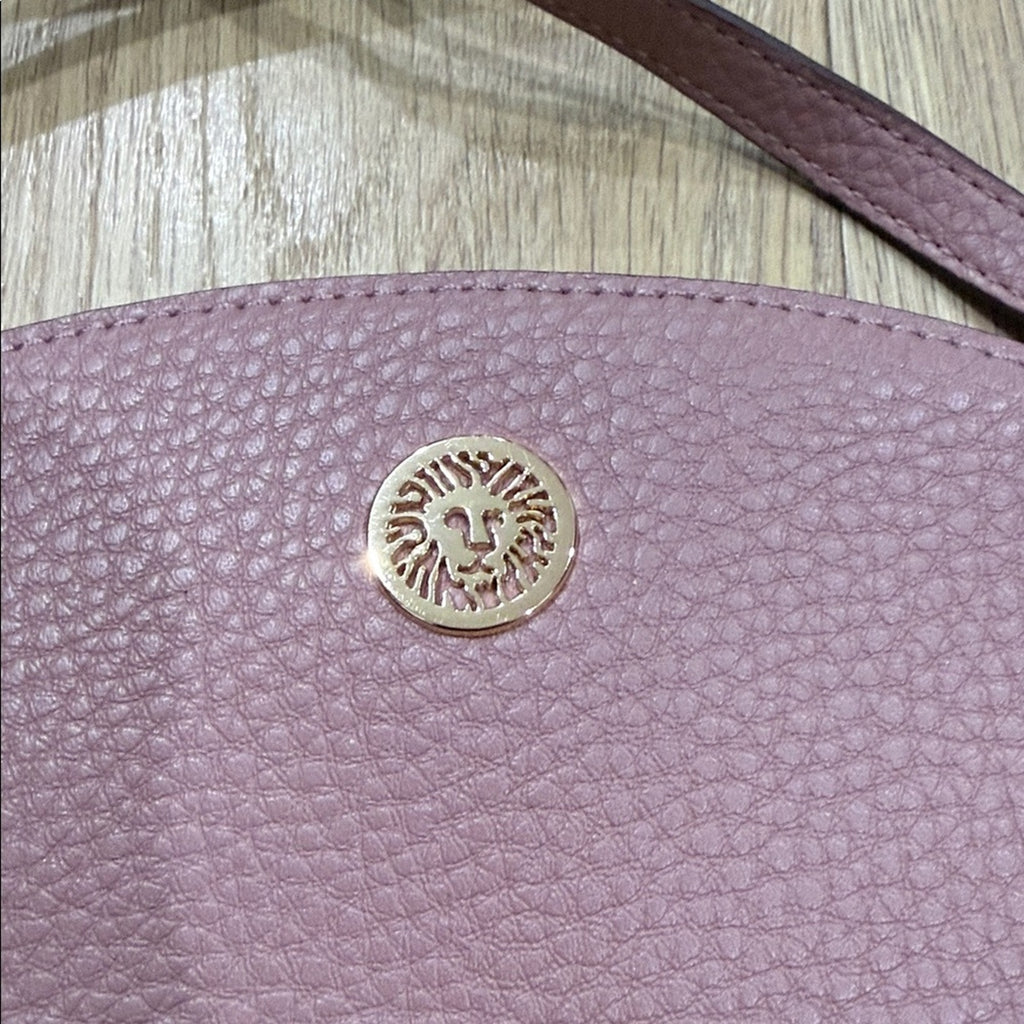 Anne Klein Textured Dome Crossbody Bag in a Mauve / Pink
