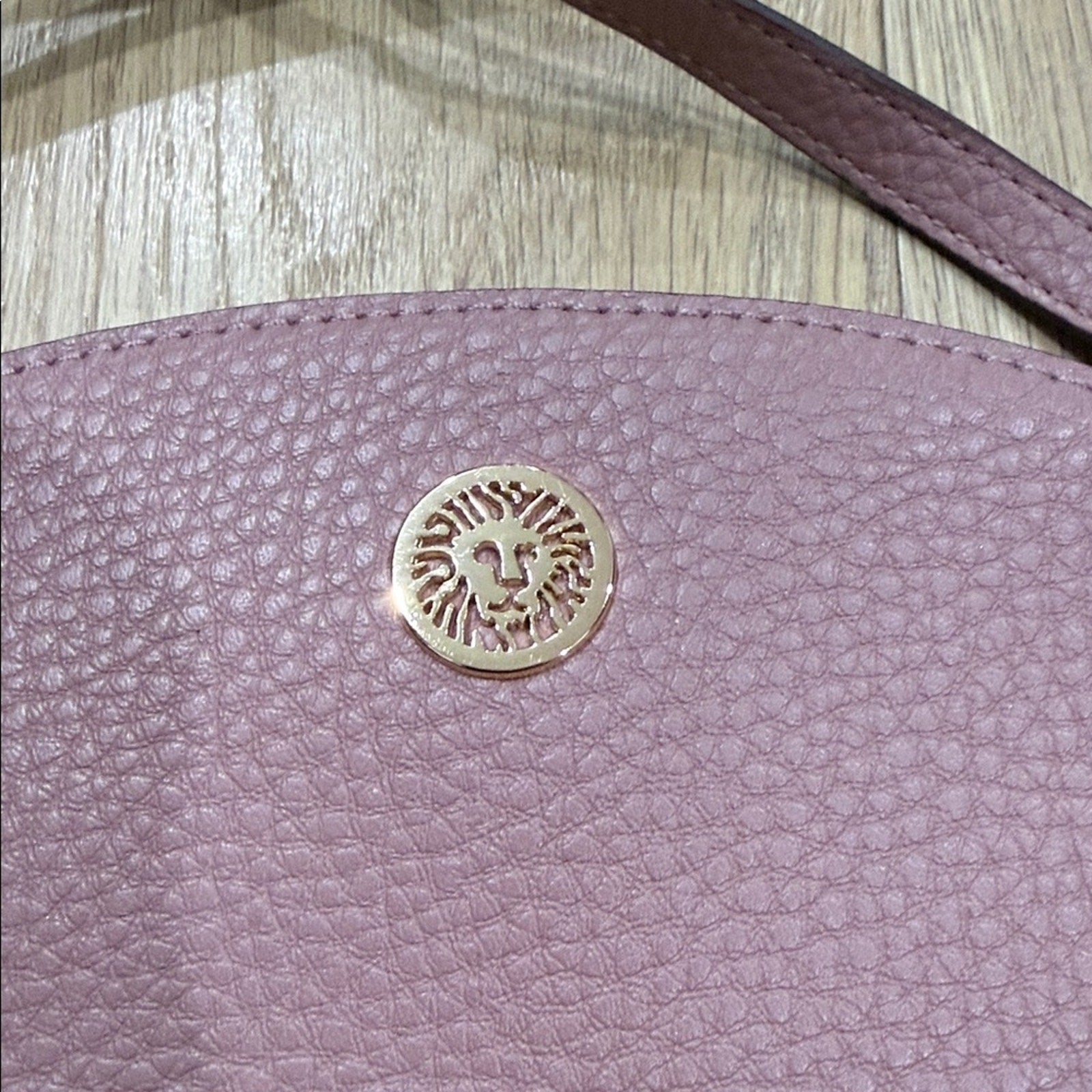 Anne Klein Textured Dome Crossbody Bag in a Mauve / Pink