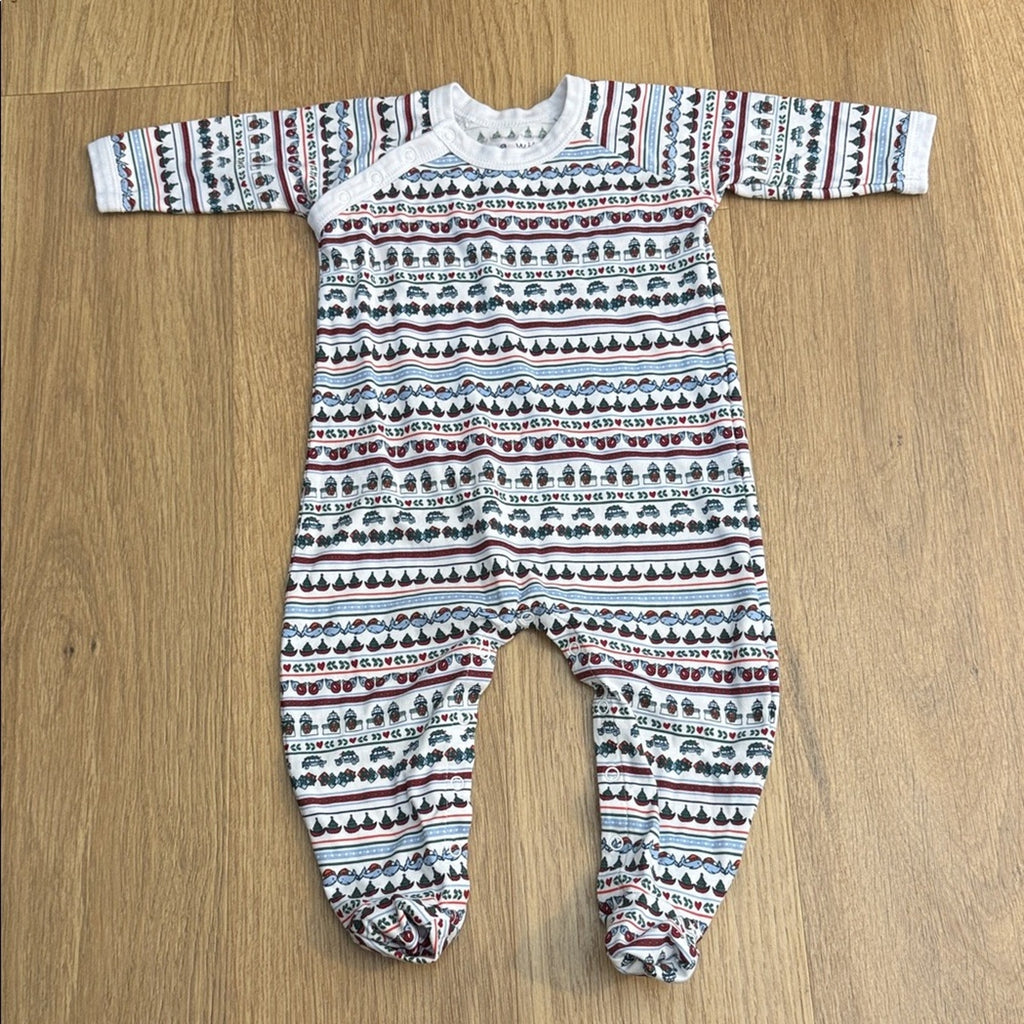 Erica Wilson Nantucket Patterned Christmas Kids One Piece Size 3-6 Months