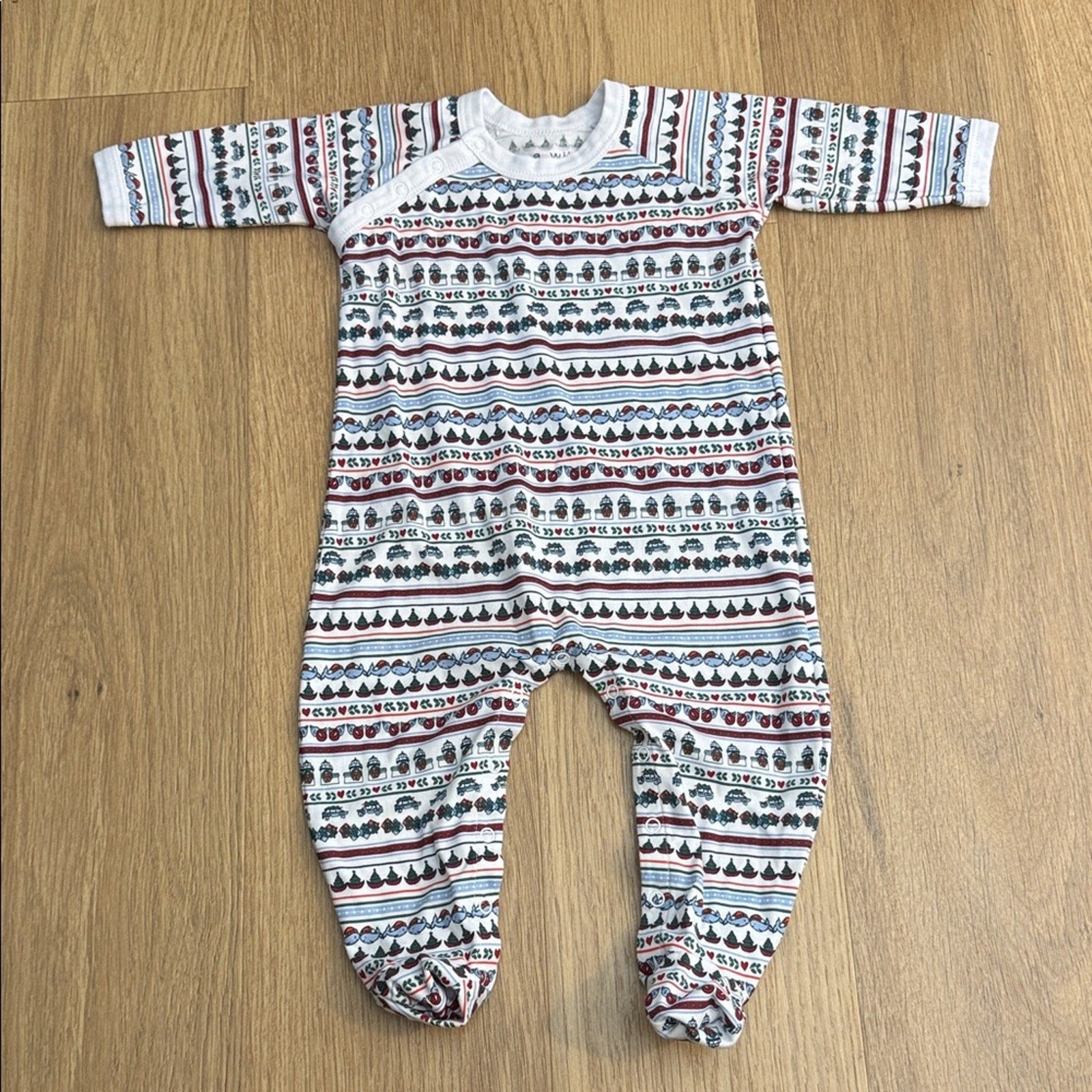 Erica Wilson Nantucket Patterned Christmas Kids One Piece Size 3-6 Months