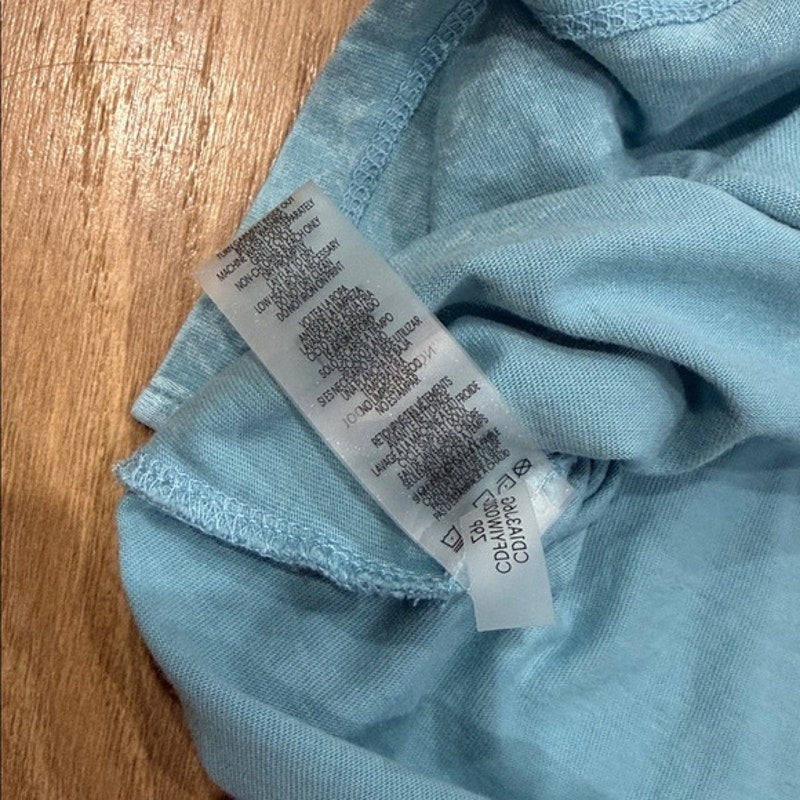 Calvin Klein Light Blue CK Logo Sleeveless Scoop Neck Tie Waist Dress Size Large