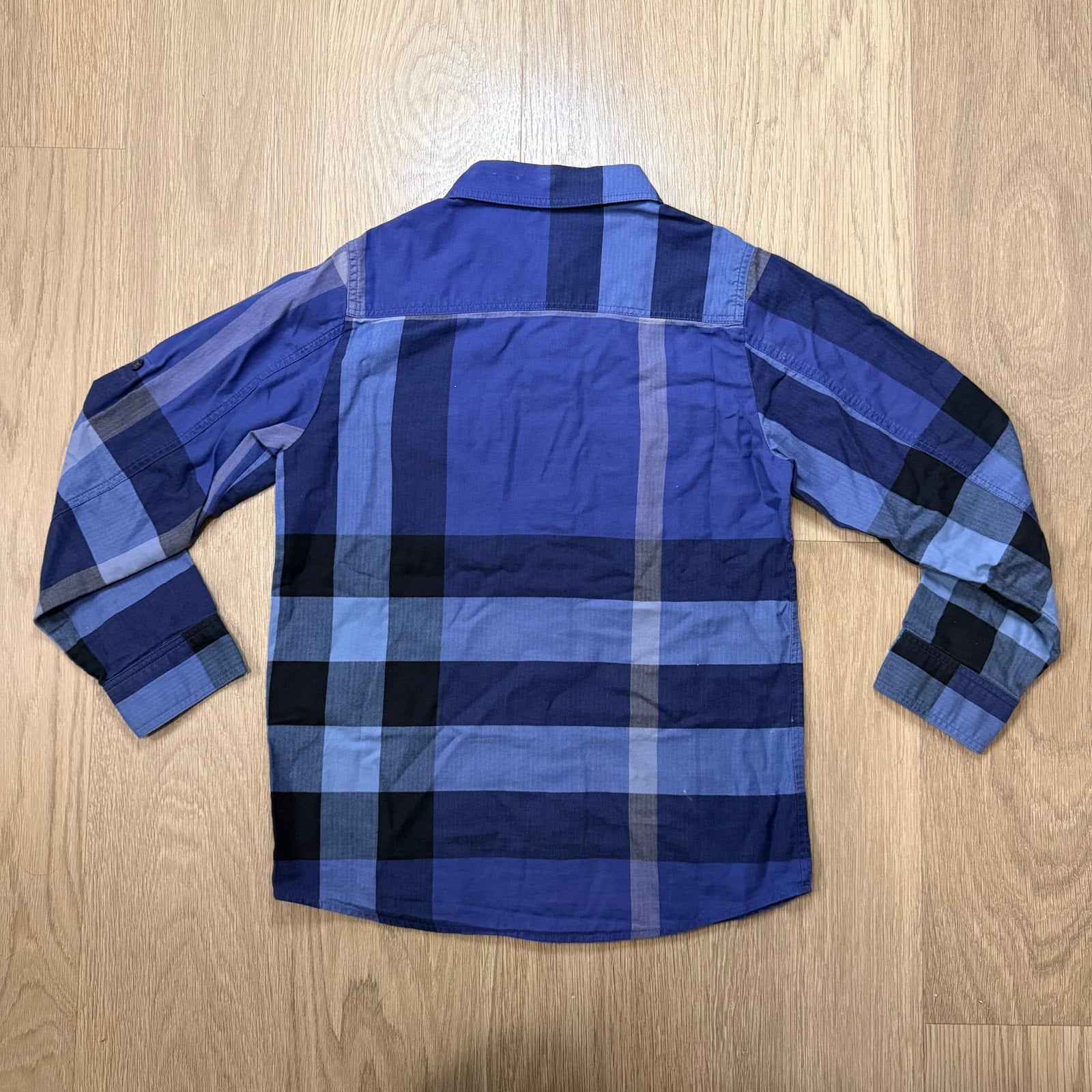 Burberry Kids Blue Black Plaid Long Sleeve Button-Down Shirt Size 10 Years