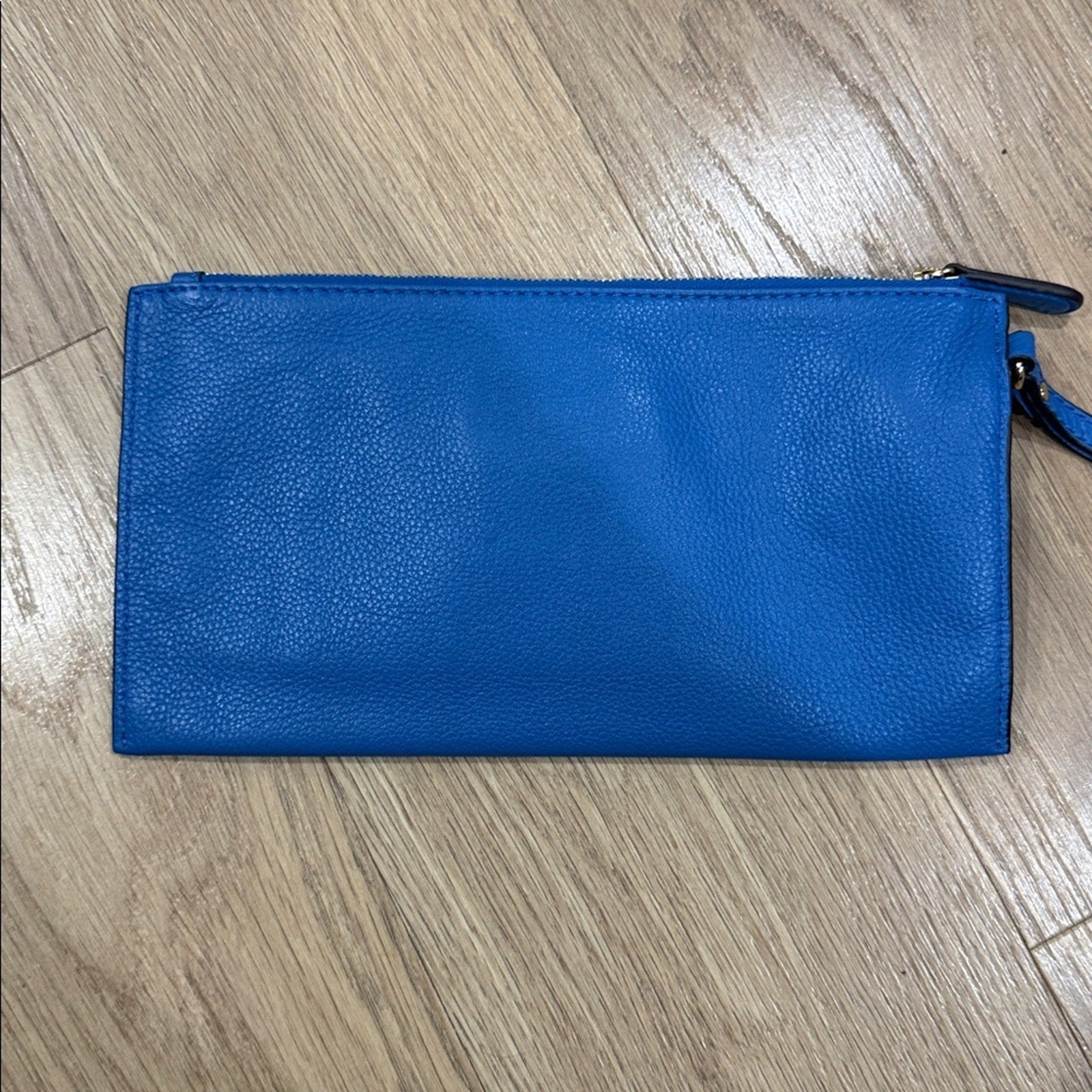 Michael Kors Royal Blue Fulton Large Zip Leather Wristlet