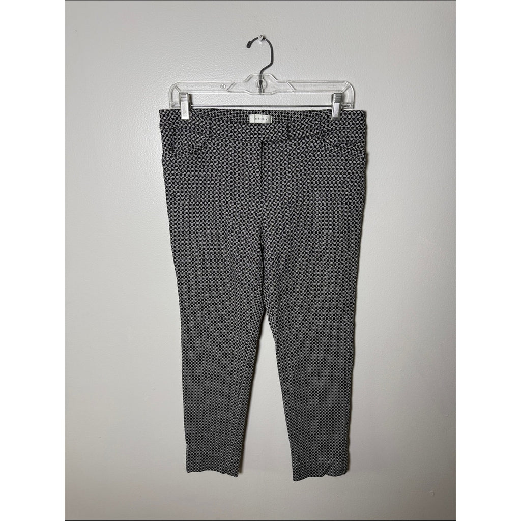 Van Heusen Black & White Geo Print Slim Ankle Pants Size 8