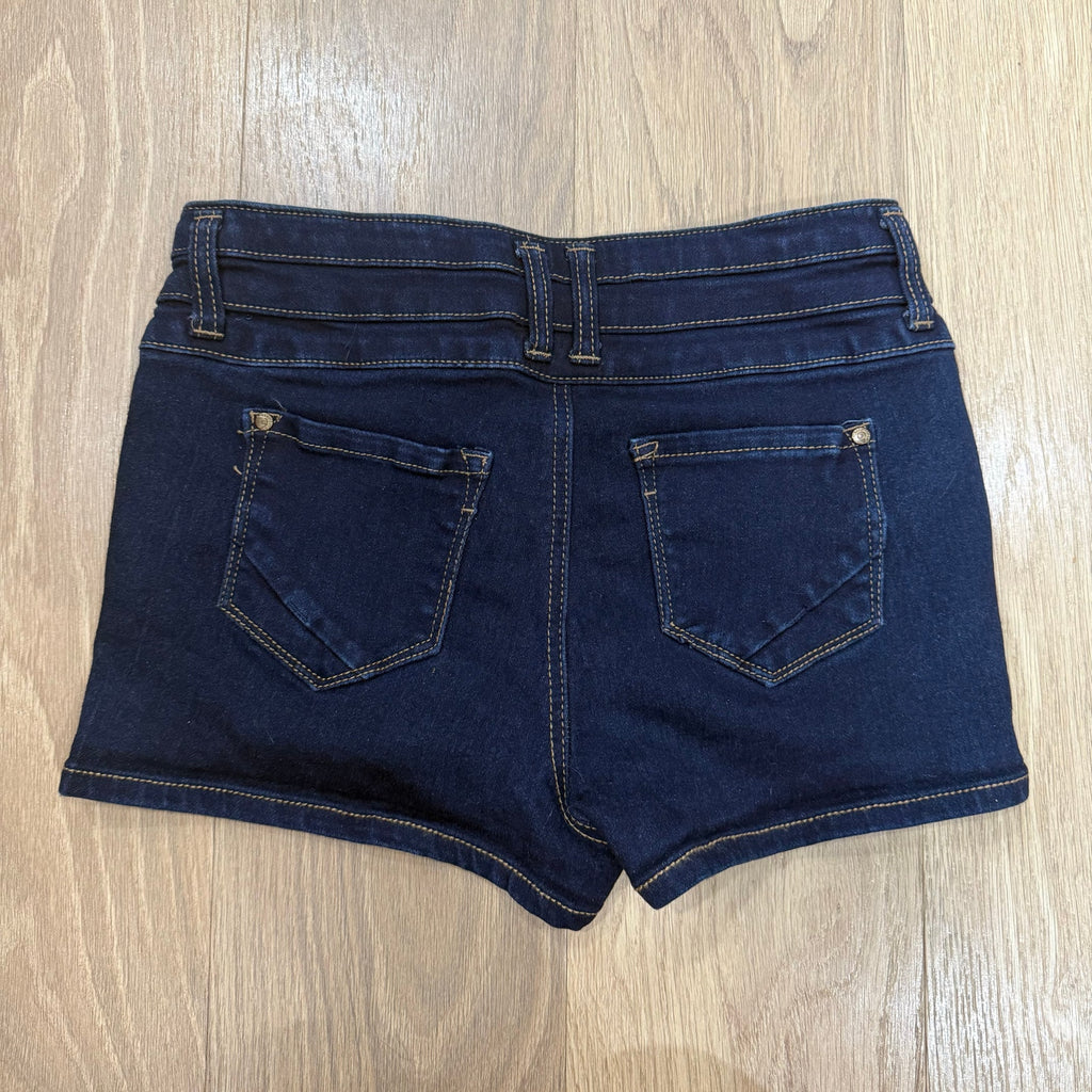 Blue Spice Women’s High-Rise Dark Wash Denim Shorts – 3-Button Fly Size 5