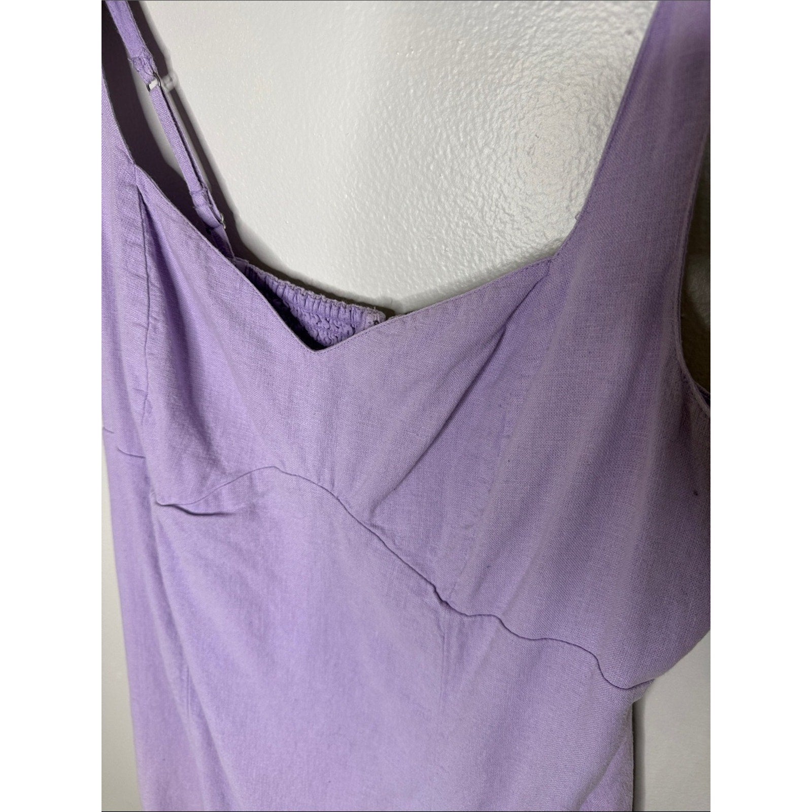 Abercrombie & Fitch Lavender Sweetheart Neckline Linen Dress Size XL