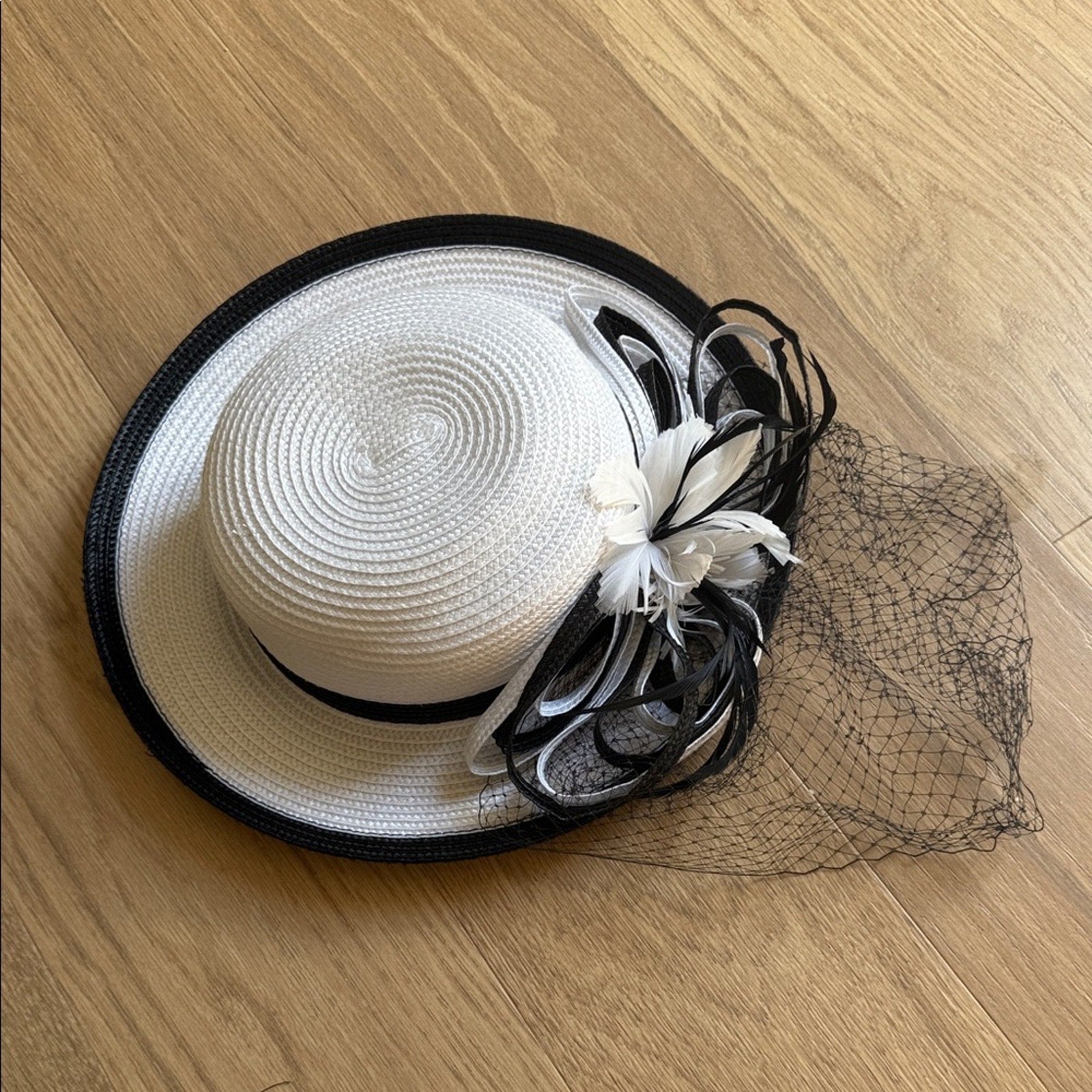 Swan Hat New York Elegant Black and White Women's Hat
