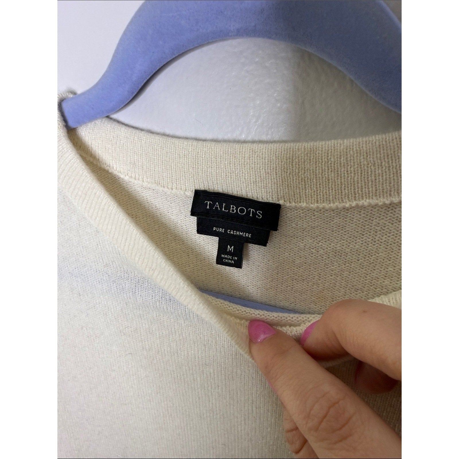 Talbots Cream Crewneck Cashmere Sweater Size Medium