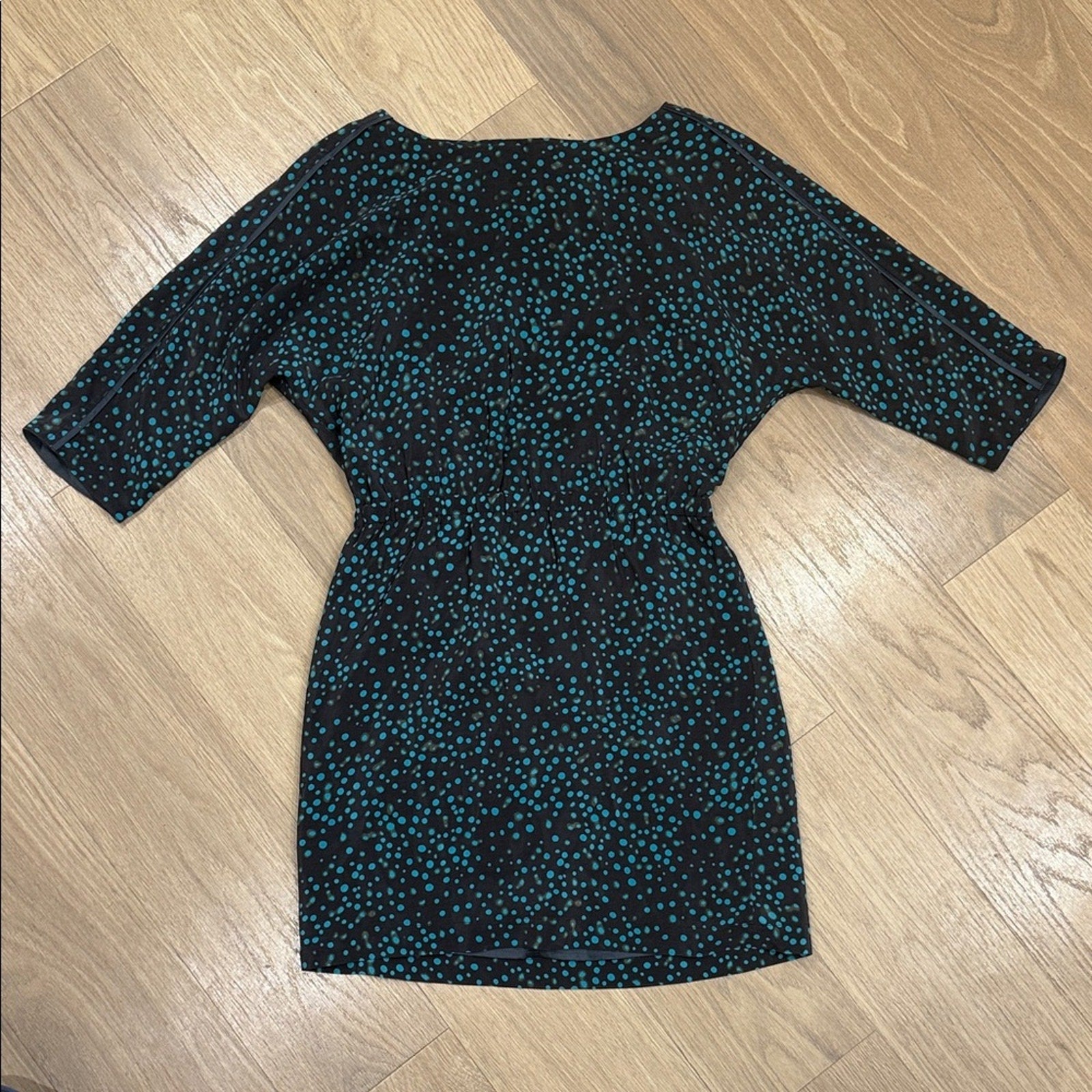 Rebecca Minkoff Sunny Dress - Black & Teal Polka Dot - Size 2