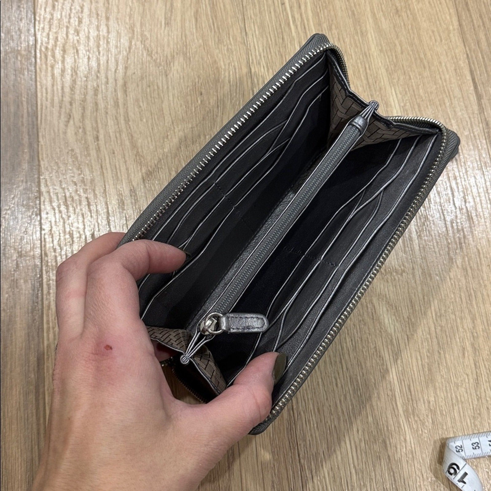 Cole Haan Zip Around Continental Wallet in a Gray Color Pallet