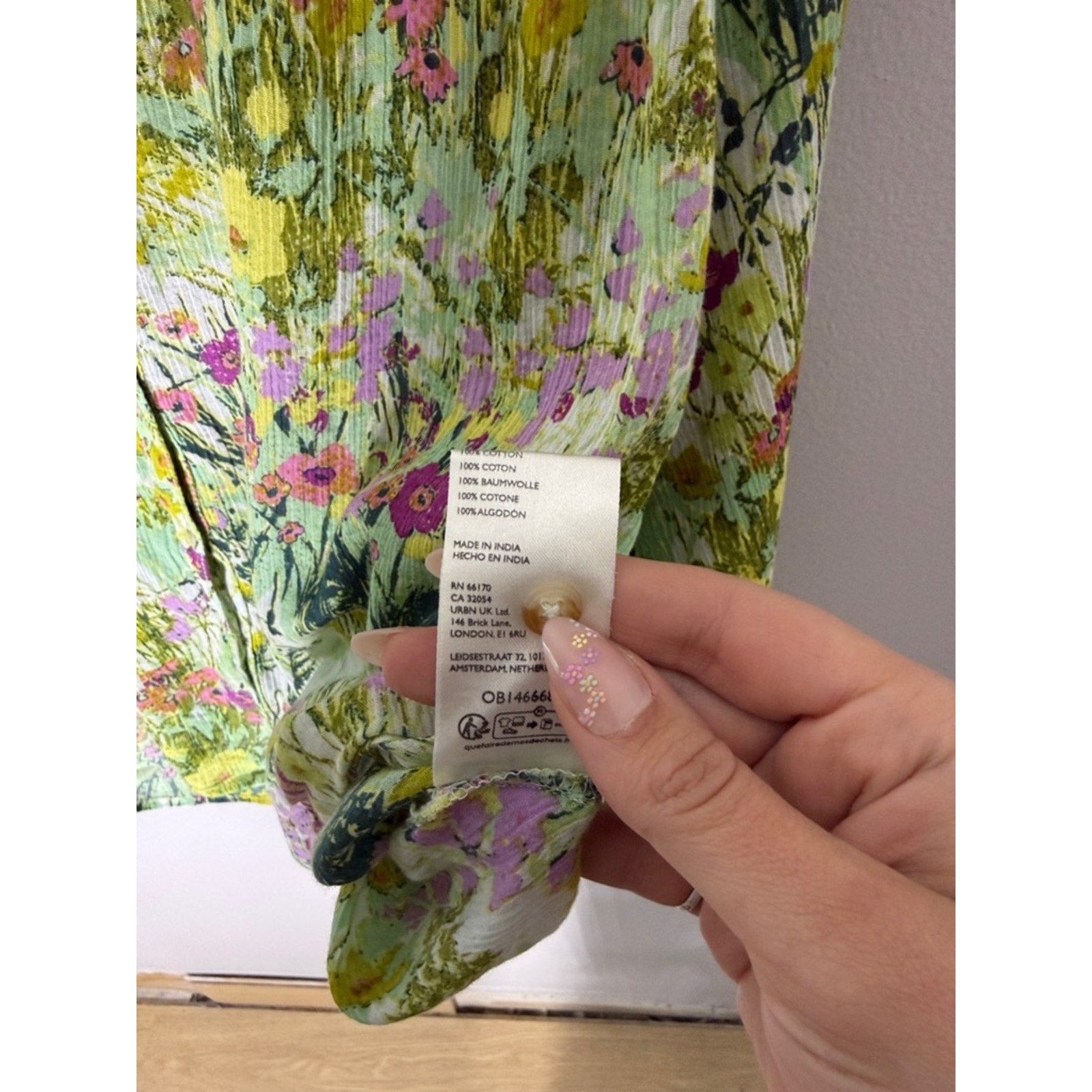 Pilcro Floral Button-Down Blouse - Green Multi Size Small