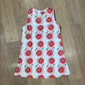 Floral Sleeveless Shift Dress - Red and White Size Small